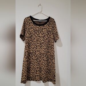INC 1X Cheetah Mini Dress